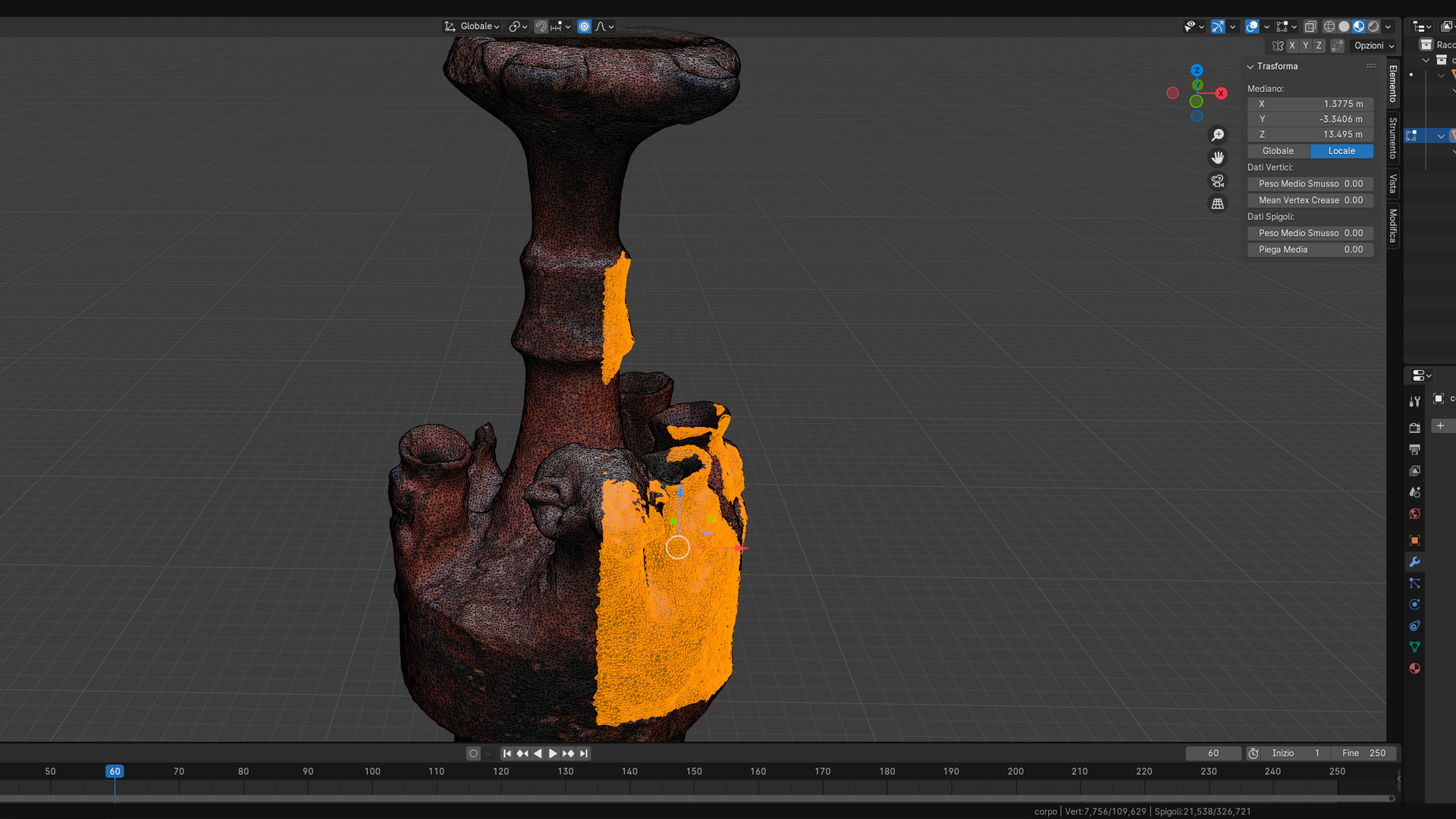 Modellazione 3D di reperto archeologico per software museale e contenuti digitali interattivi